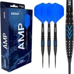 레드 드래곤 AMP 시리즈 26g 스틸 팁 다트 세트 - 90 텅스텐 어뢰 니트로 플라이트 통합 비행 및 샤프트