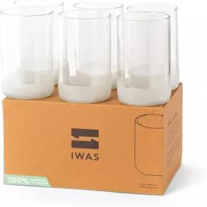 IWAS 업사이클링 톨 클리어 음용 안경 350 ML 12 OZ 6개 세트 가정용 지속 가능한 물 및 칵테일 잔 환경