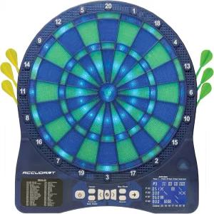 생생한 LED 조명 디스플레이가 탑재된 Accudart Light FX 2000 전자 다트 보드 - 최대 4명의 플레이어 점수