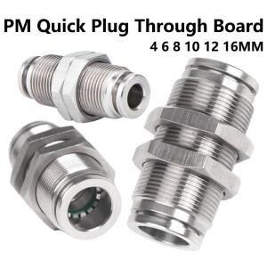 PM 파티션 공압 커넥터 금속 퀵 커플링 플러그, 304 스테인레스 스틸, 4mm, 6mm, 8mm, 10mm, 12mm, 16mm, 1
