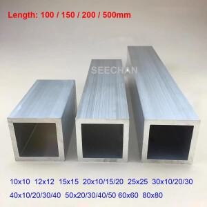 10x10-80x80mm 정사각형 금속 알루미늄 AL 튜브 파이프 길이 500mm DIY 재료 모델 부품 액세서리 자동차 프