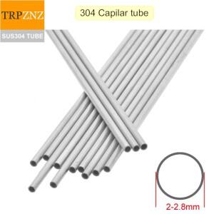 304 스테인리스 스틸 초극세 튜브 외경 2mm -2.8mm 벽 두께 0.1mm 0.15mm-0.7mm 마이크로 직경 SUS304