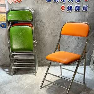 스테인리스 접이식 의자 레스토랑 식탁 스툴 레트로 트렌디한 빨간색