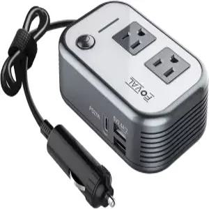 FOVAL 200W 자동차 파워 인버터 DC 12V 110V AC 노트북 충전기 고속 컨버터 27W PD USB-C 및 듀얼 포트