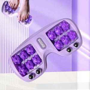 를 위한 휴대용 이중 발 마사지 롤러, 지압 요법이 포함된 , 스트레스 및 순환 개선, 가정 사무실용 반사요법 도구