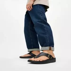 핏플랍 26 S/S 트랙 II 남성 버클 엠보싱 레더 T/포스트 샌들 남성화 FT64K1T05 5(블랙) 592930