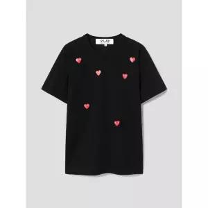 꼼데가르송 Unisex 6 Heart Short Sleeve T-Shirt - Black 1296388