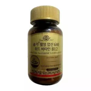 솔가 활성 엽산 680 위드 비타민 B12 60정 1박스 2개월