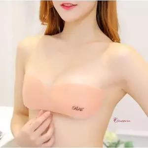 접착브라 누드 튜브탑 끈없는 오프숄더 실리콘 심리스 노끈 스트랩리스 웨딩 촬영 붙이는 속옷 백리스 투명