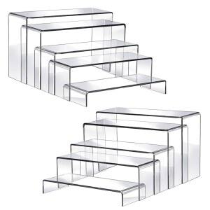 FIXWAL 10PCS 디스플레이 클리어 향수 정리함을 위한 아크릴 라이저 세트, 전시 피규어, 컵케이크, 보석, 장난감, 등을 스탠드 (대형 사이즈)