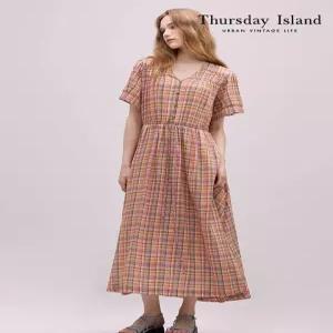 [Thursday Island] 체크 셔링 롱원피스(T244MOP241W)