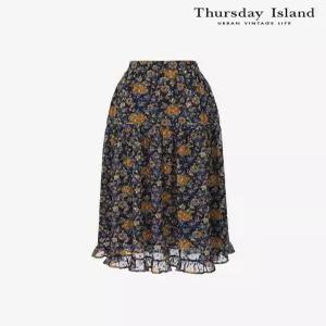 [Thursday Island] 플라워 패턴 프릴 스커트(T244MSK237W)