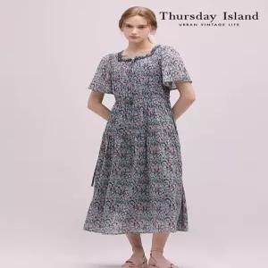 [Thursday Island] 플라워 패턴 스퀘어넥 원피스(T244MOP265W)
