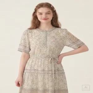 [Thursday Island] 보더 믹스 롱 원피스(T244MOP252W)