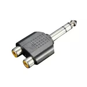 SW0017_ST5.5(M)-RCA(F) Y젠더 2RCA잭을 5.5플러그RCA 연장 스테레오케이블 연결 변환 오디오 마이크 음향