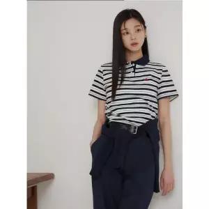 빈폴 BEANPOLE 빈폴레이디스 26SS 분또 스트라이프 레귤러핏 반소매 폴로 티셔츠 - 네이비 BF6342C11R 4971