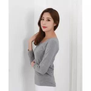 민무늬 면스판 긴팔 기본 내복 등산 홈웨어