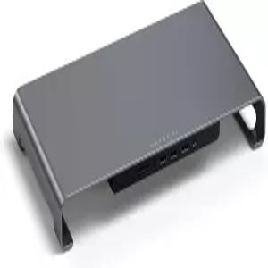 데스크용 사테치 USB C 허브 모니터 스탠드 USB-C 데이터 포트 포함 3.0 3개 마이크로/SD 카드 리더기