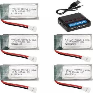 RC 비행기용 몰렉스 플러그가 장착된 VBILUM 3.7V 400mAh 리포 배터리 미니 드론 쿼드콥터 항공기 모델