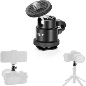 UTEBIT 2팩 범용 1/4인치 회전 미니 볼 헤드 나사 삼각대 마운트 360도 베이스 어댑터 DSLR 카메라용 핫 슈
