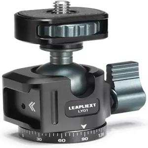 LEAPLIEXT 삼각대 금속 볼 헤드 360 회전 베이스 어댑터 1/4인치 나사 및 콜드 슈 카메라 스마트폰/패드