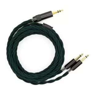 Eli 헤드폰 케이블 5N 고순도 구리 도금 금박 다크 그린 나일론 교체 1.5m 4.4mm 균형 히피만 순다라