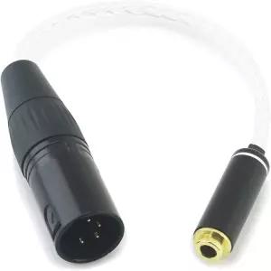 뉴판타지아 4핀 XLR 밸런스드 남성에서 4.4mm 여성 헤드폰 오디오 어댑터 케이블 8코어 6N OCC 구리 단결정