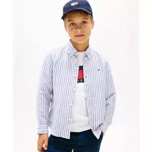 타미힐피거 TOMMY HILFIGER KIDS 린넨 블렌드 스트라이프 셔츠 T42G1HSH240BT1C6H 815101