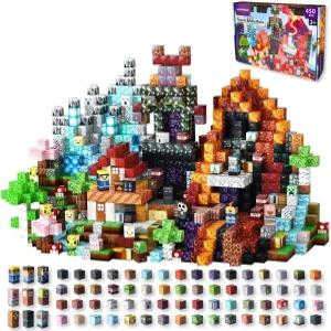 모피모 450 PCS 마그네틱 빌딩 블록 세트 - 용 빅 STEM 감각 장난감 스태킹 자석 지침서 및 패브릭 보관