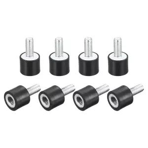 uxcell 고무 마운트 8pcs M4 남성/여성 진동 차단기 충격 흡수기 차고 모터 공기 압축기 자동차 보트 보빈