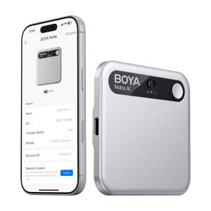 BOYA NOTRA AI 음성 녹음기 스마트 요약 회의 전사 언어 동기화 64GB 실버 스토리지 140개 제어 MAGSAFE 노트 클라우드 호환 이상의 테이커 인터뷰용 지원