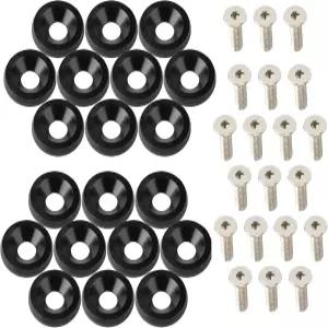 MLY 25 PCS 범퍼 펜더 와셔 알루미늄 M6 키트 엔진 베이 드레스 업 볼트 번호판 프레임용 패스너 블랙