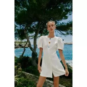 ZARA 자라 벌룬 슬리브 미니 원피스 - 스크래치 화이트 2546/393/251 157612