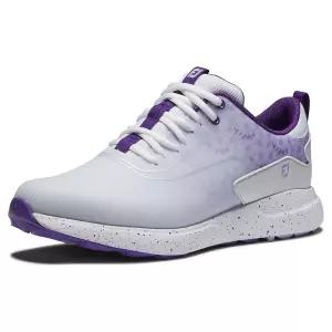 FootJoy 여성용 Fj Performa 이전 시즌 스타일 골프화, 화이트/화이트/퍼플, 9.5