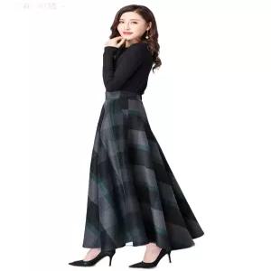 레드 체크스커트 겨울 여성 치마 레드체크스커트 A라인 모직