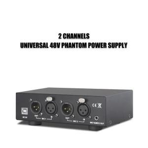 콘덴서 마이크 음악 녹음 장비용 USB 듀얼 혼합 출력 팬텀 전원 공급 장치 48V 금속