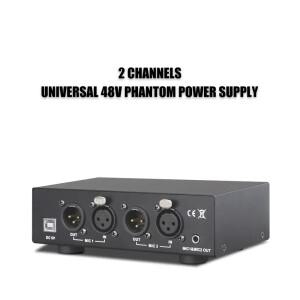 콘덴서 마이크 음악 녹음 장비용 USB 듀얼 혼합 출력 팬텀 전원 공급 장치 48V 금속