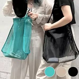 [룽스_64]통기성 주머니 좋은 메쉬 소재 깔끔 비치 숄더백