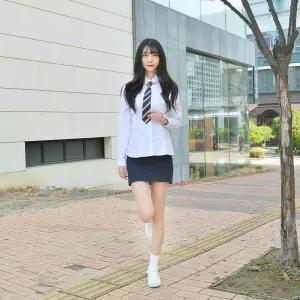 교복몰 (빅사이즈)너무나 편한 둥근카라 여성 셔츠.