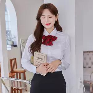 교복몰 (빅사이즈) 여성 교복 셔츠 각카라 그레이체크.