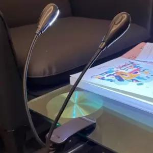 미니북라이트 트윈 2구 집게 독서등 스탠드 블랙 독서등 책상조명 집게조명 집게형조명