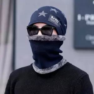 겨울넥워머 비니모자 방한용품 네이비 겨울용품 스터닝 넥워머 목도리 TBZ