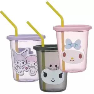 스트로 텀블러 깔끔한 마멜 320ml 3개 1세트 빨대 물컵
