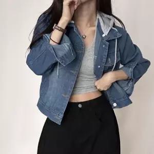 데일리 여성 간절기 패션 후드 탈부착 데님 청자켓 WFFLSUT