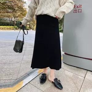 데이트 몸매 오피스룩 데님 여자치마 40대 롱기장 롱