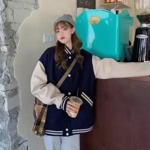 여자 2컬러 심플 포켓 겨울 기모 야구점퍼 바시티자켓 여자점퍼 야구점퍼 항공점퍼