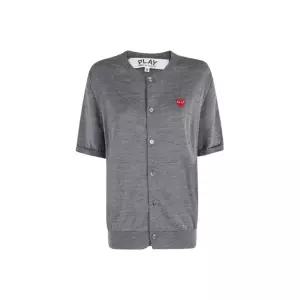 하트 와펜 반팔 가디건 그레이 공용 AX N095 051 3