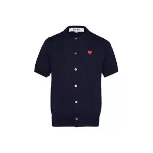 하트 와펜 반팔 가디건 네이비 공용 AX N095 051 2