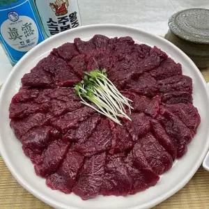 당일도축 한우 뭉티기 육사시미 250g 한우 육회 사시미 한우 육사시미 한우 뭉태기 한우 우둔살 육회