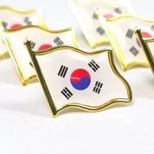 대한민국 태극기 뱃지 금테 태극기 배지 기념 행사용-WFOEI0F